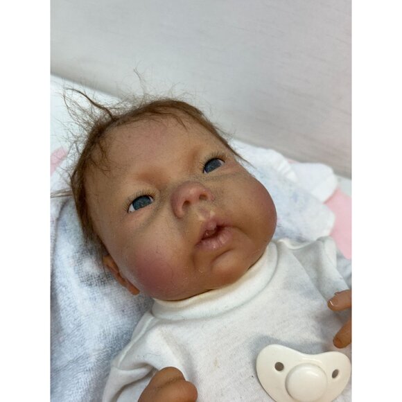 Newborn Realistic Baby Girl Aston Drake with Pacifier - Picture 8 of 16
